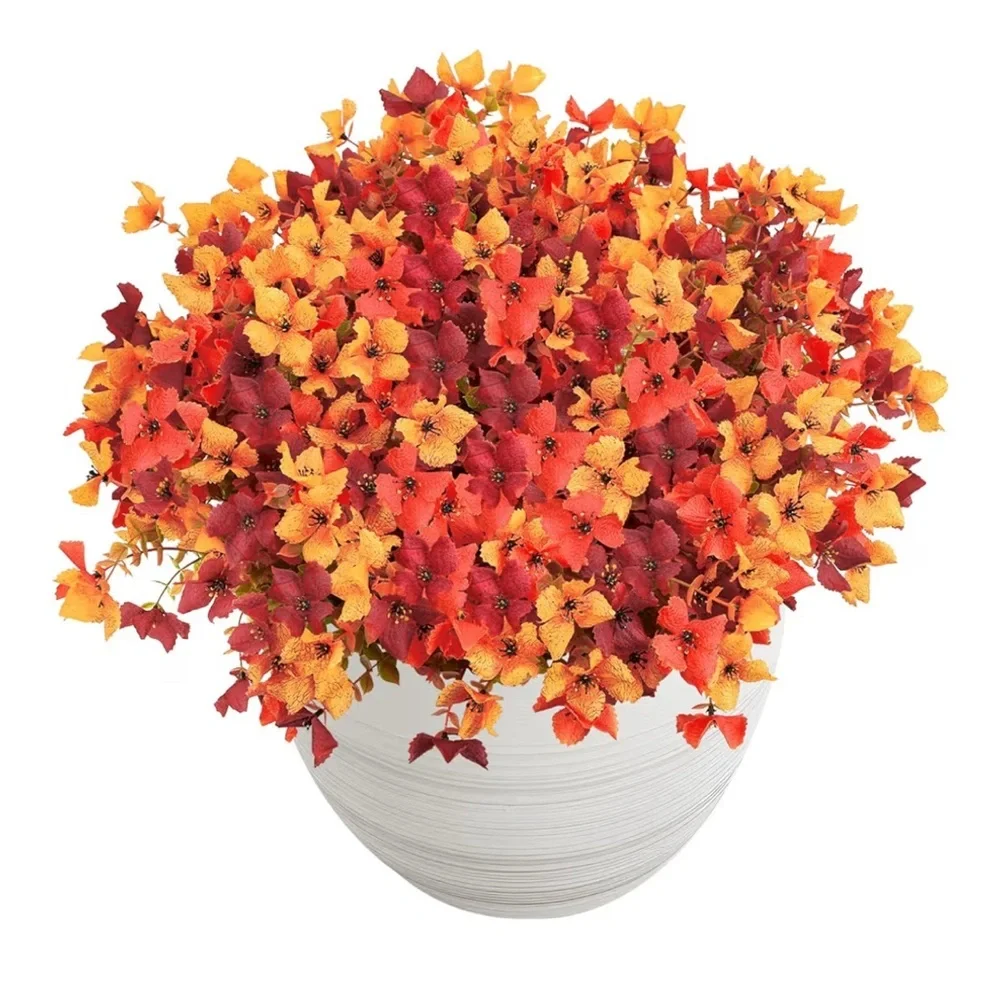 Vibrant Autumn Faux Floral Arrangement 2 Bunches silk Thanksgiving table perfect